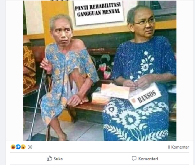 Tangkapan layar informasi palsu di media sosial 