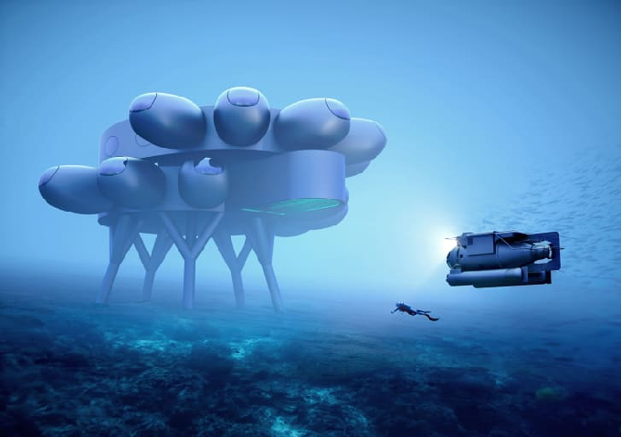 Stasiun ini menyediakan tempat bagi para ilmuan dan peneliti dari seluruh dunia untuk mempelajari keanekaragaman biota laut. (Foto: Dok. Courtesy Proteus/Yves Béhar/Fuseproject/Cnn.com)