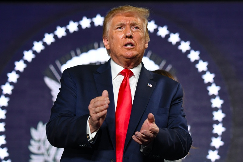 Presiden AS Donald Trump bersikeras ledakan di Lebanon adalah sebuah serangan. Foto: AFP