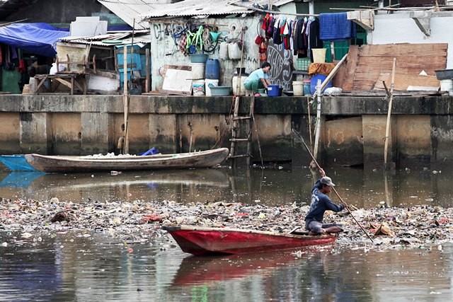 Perkampungan nelayan yang kumuh di Kapuk Muara, Jakarta Utara. MI/Ramdani