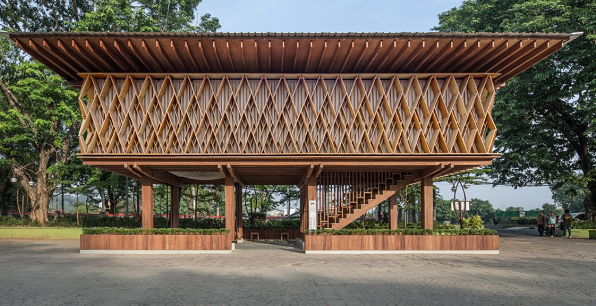 Microlibrary Warak Kayu adalah perpustakaan pertama di Semarang yang 100 persen terbuat dari bahan kayu bersertifikat SVLK. (Foto: Dok. Istimewa)