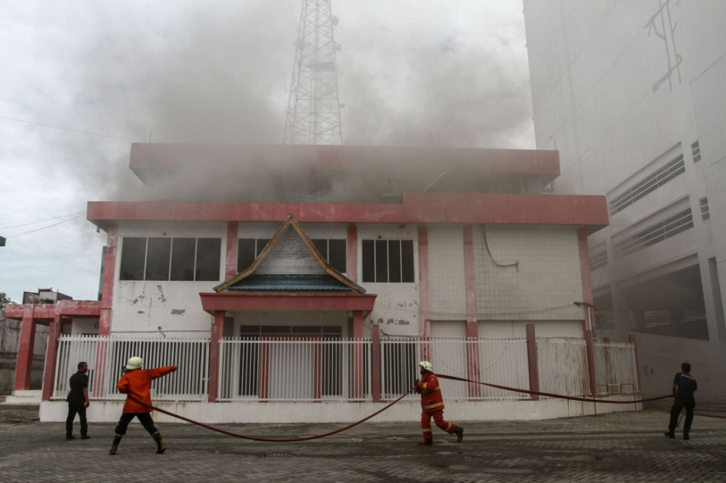 Gedung di area Plasa Telkom Pekanbaru, di Jalan Sudirman Pekanbaru, Riau, Selasa, 11 Agustus 2020. (ANTARA/Rony Muharrman)