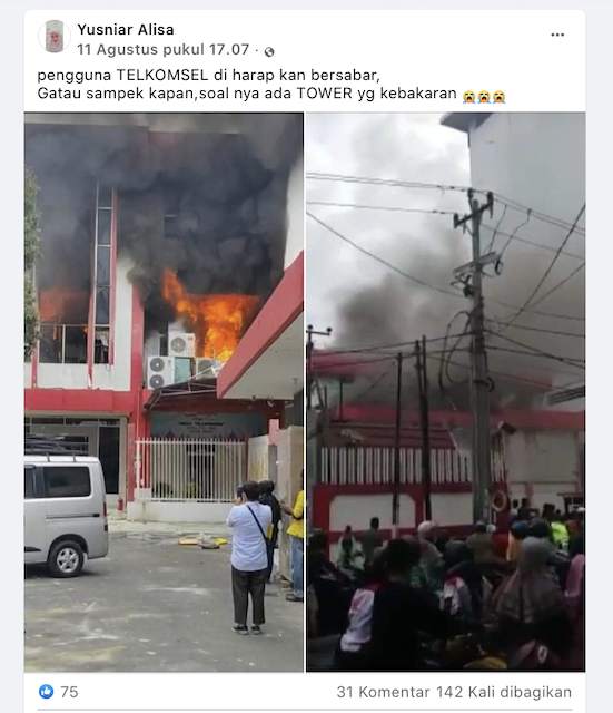 tangkapan layar pemberitaan palsu melalui media sosial. Foto: Facebook