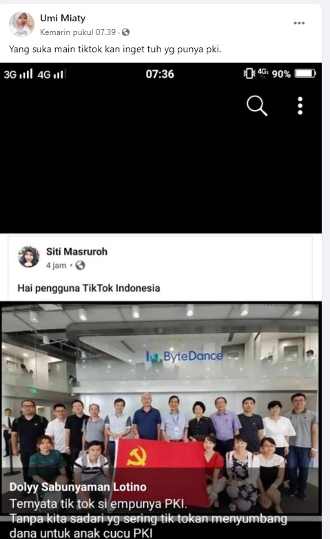 Tangkapan layar berita palsu Foto:Facebook