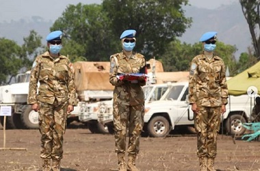 Satgas TNI Peringati HUT ke-75 RI di Tanah Afrika