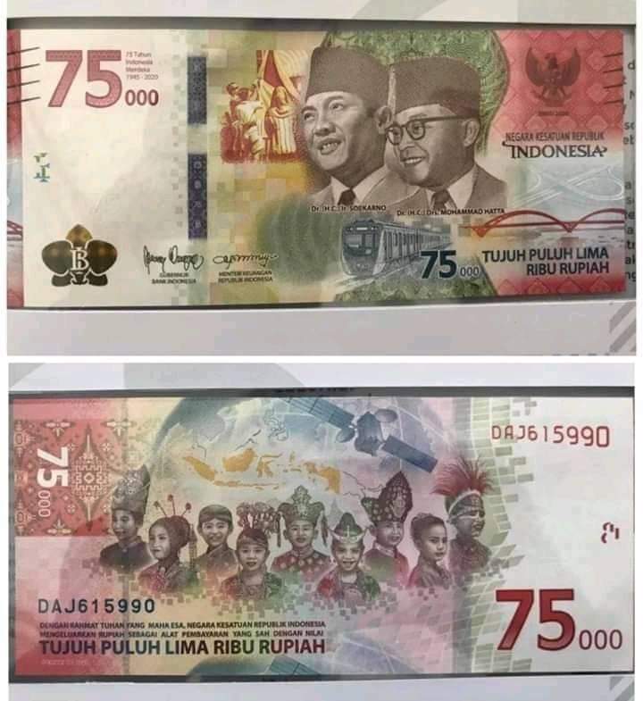 Mata uang pecahan Rp75 ribu yang beredar akan dikeluarkan pada 17 Agustus. Foto: dok istimewa.