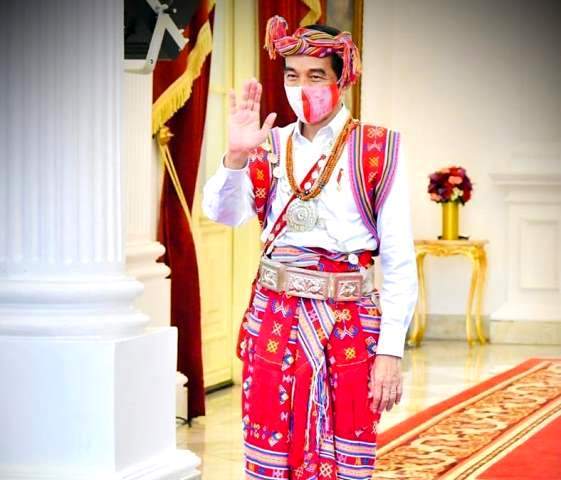 Tenun Kaif Berantai Nunkolo NTT jadi Pakaian Presiden Jokowi di Peringatan ke-75 Kemerdekaan RI