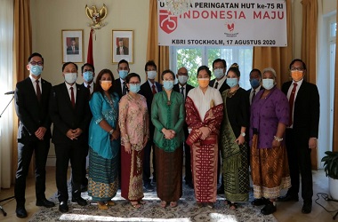 WNI di Swedia Ikuti Upacara HUT ke-75 RI Secara Daring