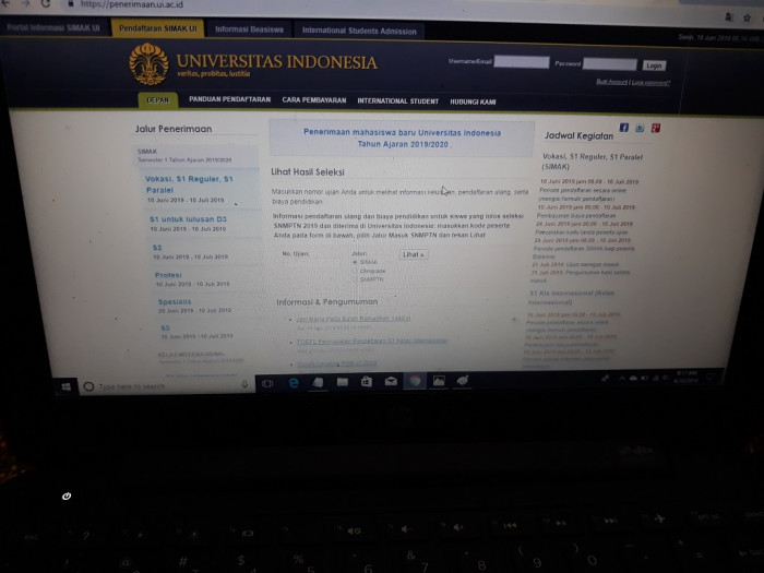 Cara Cek Pengumuman Simak Ui 2020 Program S1