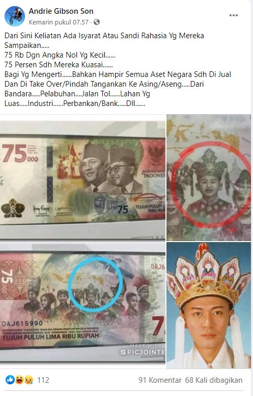 Tangkapan layar berita palsu Foto:Facebook