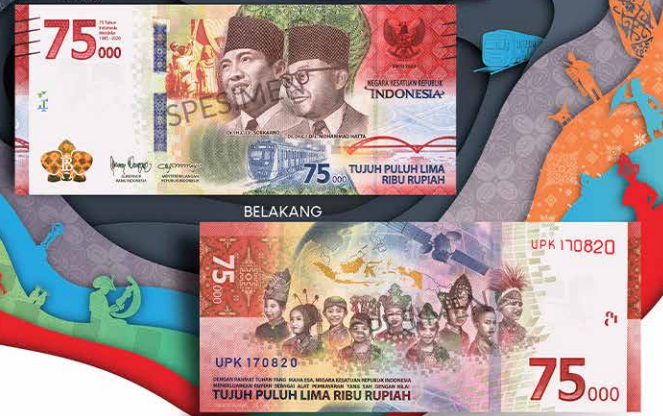 Tampilan uang baru edisi khusus HUT Kemerdekaan RI ke-75. (Foto: Dok. BI.go.id)