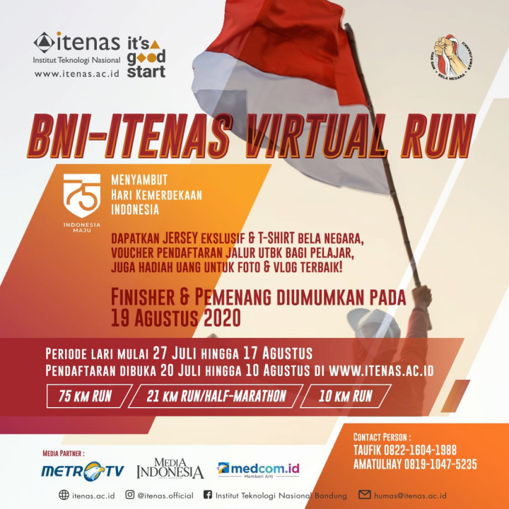 Ratusan Peserta Ikuti BNI-Itenas Virtual Run 2020