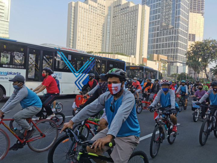 Pesepeda Dominasi Kawasan Sudirman-Thamrin