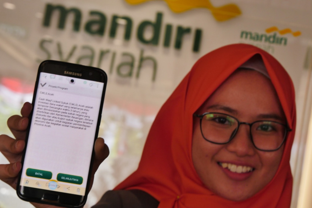 Bank Syariah Mendiri meluncurkan Cash Waqf Linked Sukuk (CWLS). FOTO: Mandiri Syariah