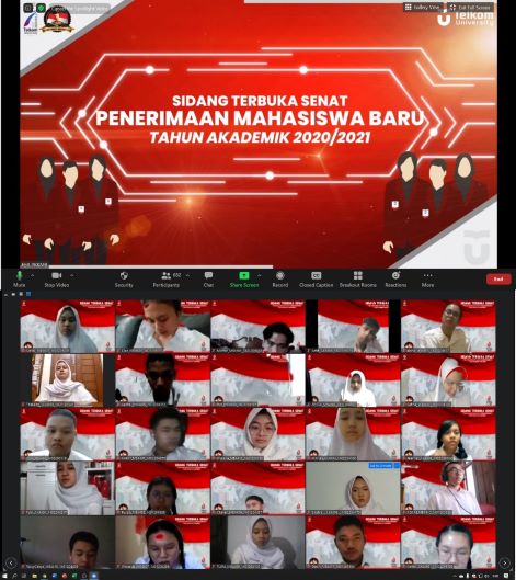 Sidang Terbuka Senat Penerimaan Mahasiswa Baru Telkom University TA 2020/2021. Foto: Dok. Telkom University