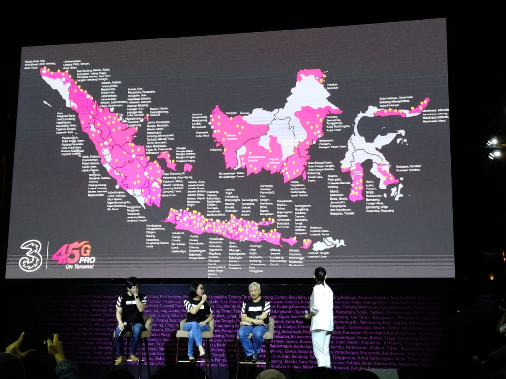 Jangkauan sinyal 4.5G Pro dari Tri Indonesia di Tanah Air.