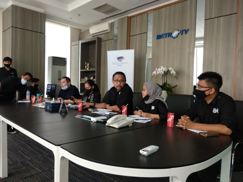 PT Mitra Siaran Digital Lima dalam evaluasi Magna Channel Kaltara dengan Komisi Penyiaran Indonesia (KPI) Pusat secara daring. Medcom.id/Sri Yanti Nainggolan