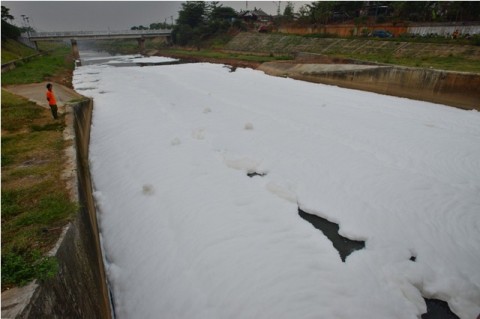 Aliran Sungai Brantas Disebut Beracun
