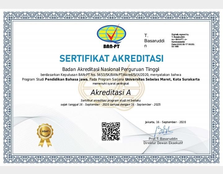 Prodi Pendidikan Bahasa Jawa UNS Raih Akreditasi A