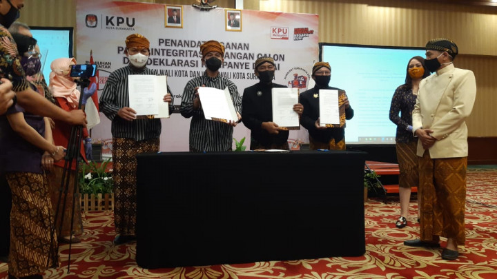 Gibran-Teguh dan Bagyo Sepakat Kampanye Damai