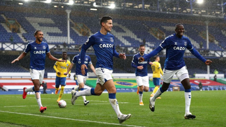 Everton vs Brighton: James Rodriguz Angkat The Toffees ke Puncak Klasemen