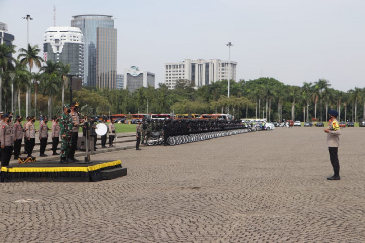 Antisipasi Demo Penolakan UU Ciptaker Susulan, TNI-Polri Apel Bersama