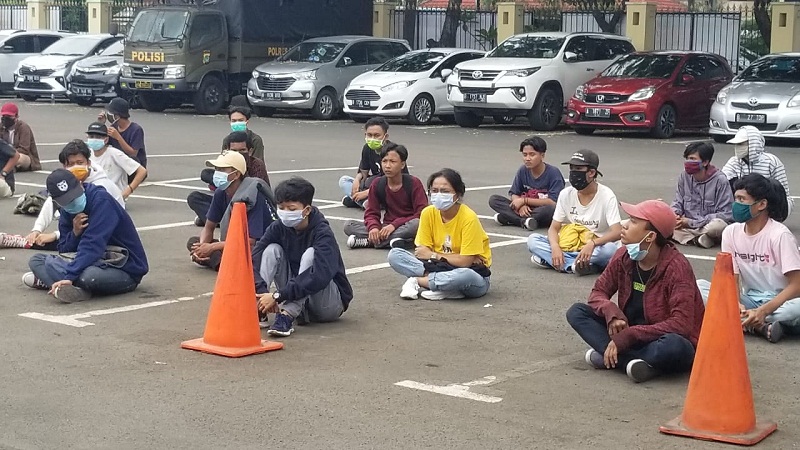  Pelajar hendak ke Jakarta diamankan Polres Metro Tangerang Kota.