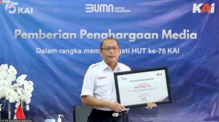 Metro TV dan Media Indonesia Raih Penghargaan dari PT KAI