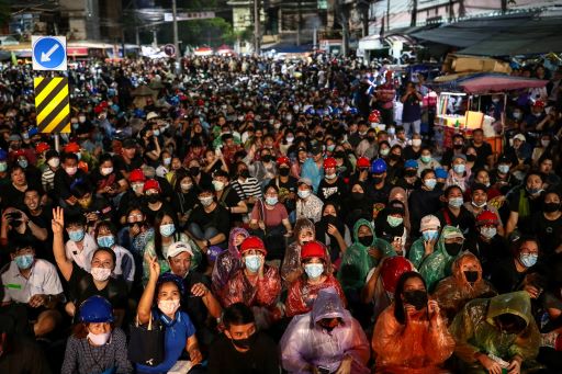 Demo di Thailand. Foto: AFP.