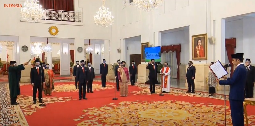 The inauguration was held at the State Palace, Presidential Palace Complex, Jakarta on Monday. (Photo:Setpres)