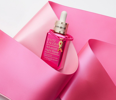 (Serum Advanced Night Repair Pink Bottle ini merupakan  edisi terbatas untuk mendukung kampanye #TimeToEndBreastCancer. Foto: Dok. Instagram/@esteelauderid)