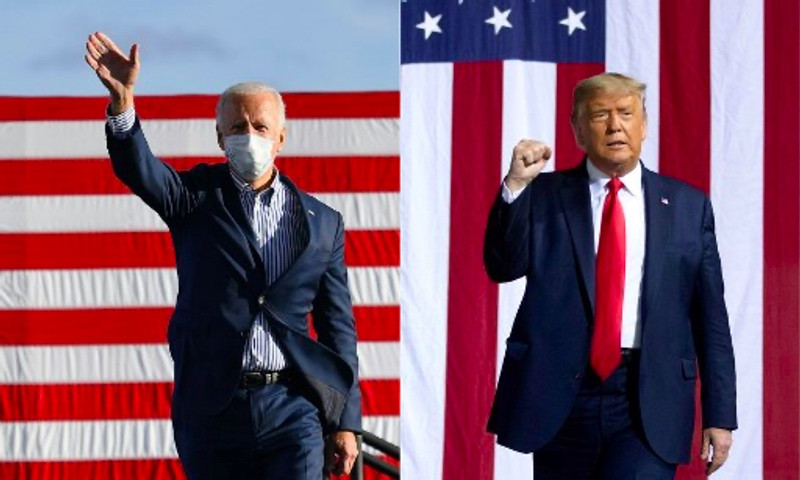 Capres AS dari Partai Demokrat Joe Biden masih bersaing ketat dengan Donald Trump. Foto: AFP