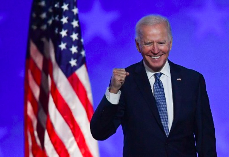 Joe Biden makin membuka peluang menang Pilpres AS setelah unggul di Pennsylvania. Foto: AFP