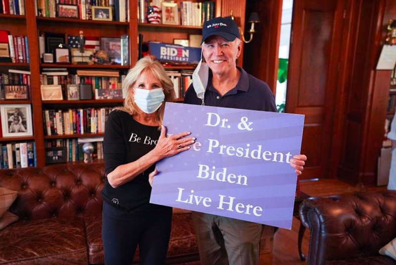 Jill dan Joe Biden akan pindah ke Gedung Putih. Foto: Twitter
