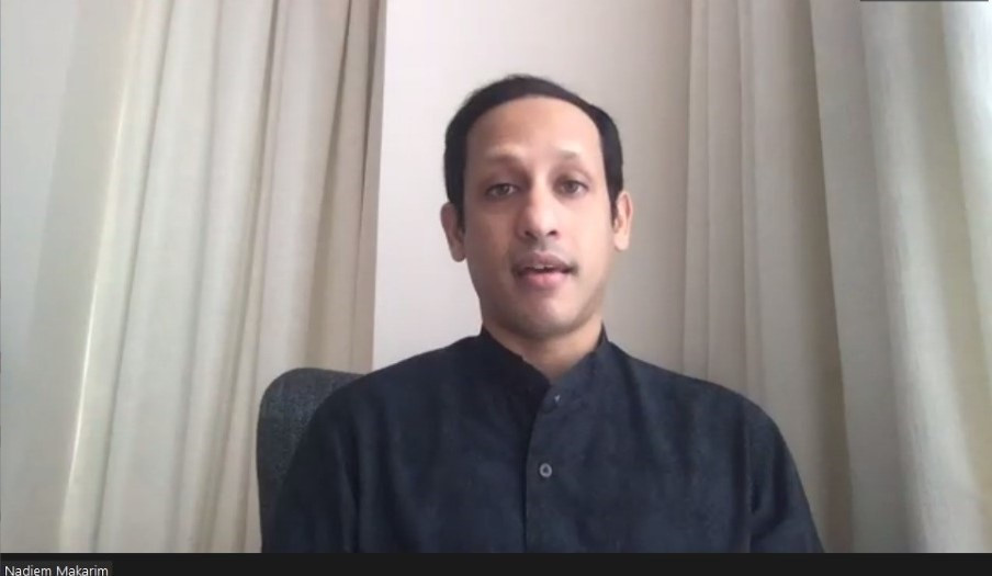Mendikbud Nadiem Makarim.Zoom