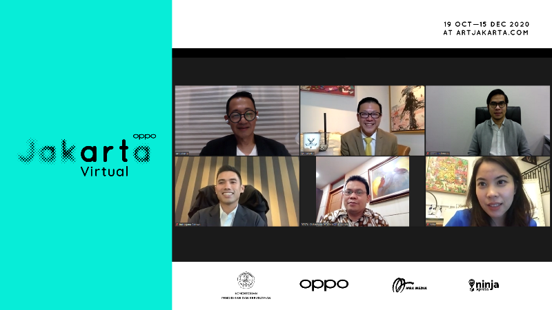 Dengan mengandalkan teknologi dan internet, menikmati karya seni rupa dengan cara yang berbeda. (Foto: Dok. OPPO Art Jakarta Virtual 2020)