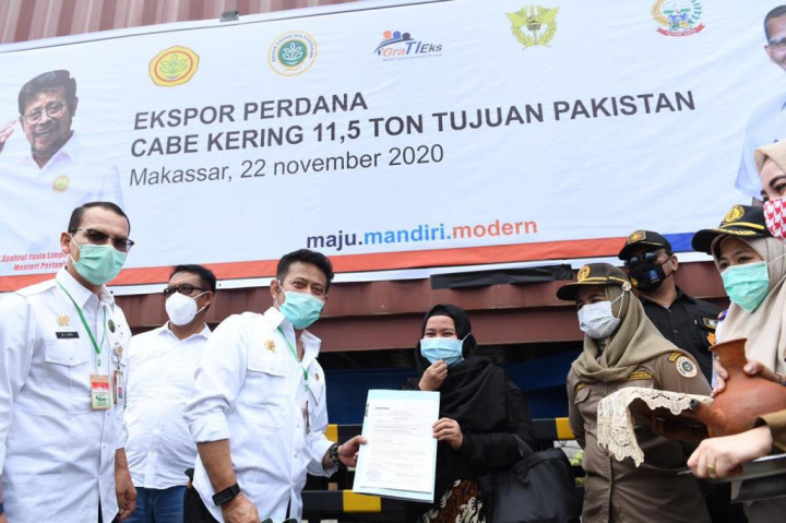 Mentan Syahrul Lepas Ekspor Cabai Kering Perdana ke Pakistan