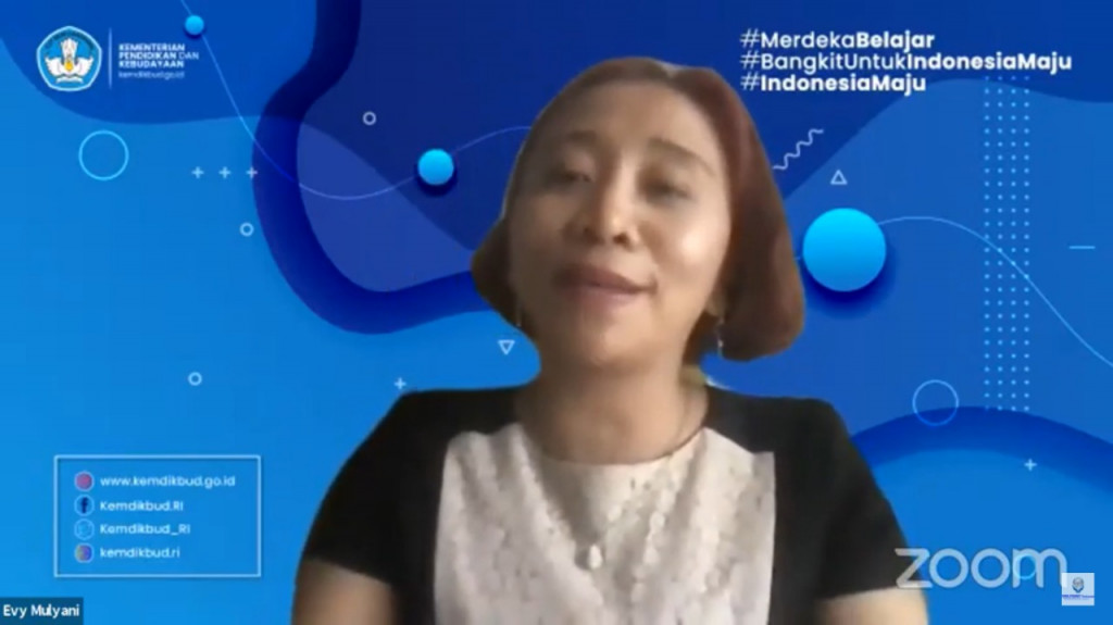 Kepala Biro Kerja Sama dan Hubungan Masyarakat Kemendikbud Evy Mulyani. Tangkapan layar.