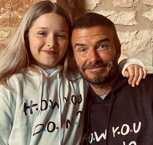 Perempuan berusia delapan tahun ini juga ikut menjadi buah bibir karena tak kalah stylishnya dengan sang ibu. (Foto: Dok. Instagram/@davidbeckham)