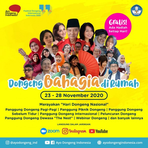 Festival Dongeng Internasional Indonesia diselenggarakan secara virtual pada 23-28 November (Foto:Dok.FDII)