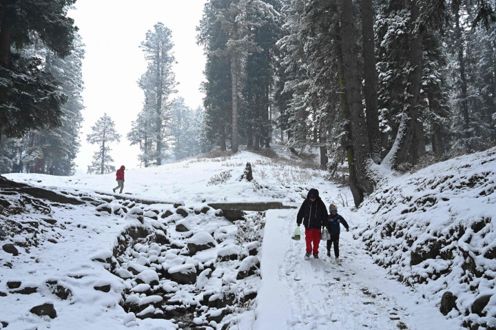 Potret Kashmir Saat Turun Salju
