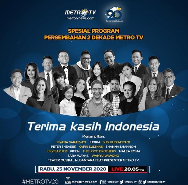HUT ke-20, Metro TV Hadirkan Program Spesial