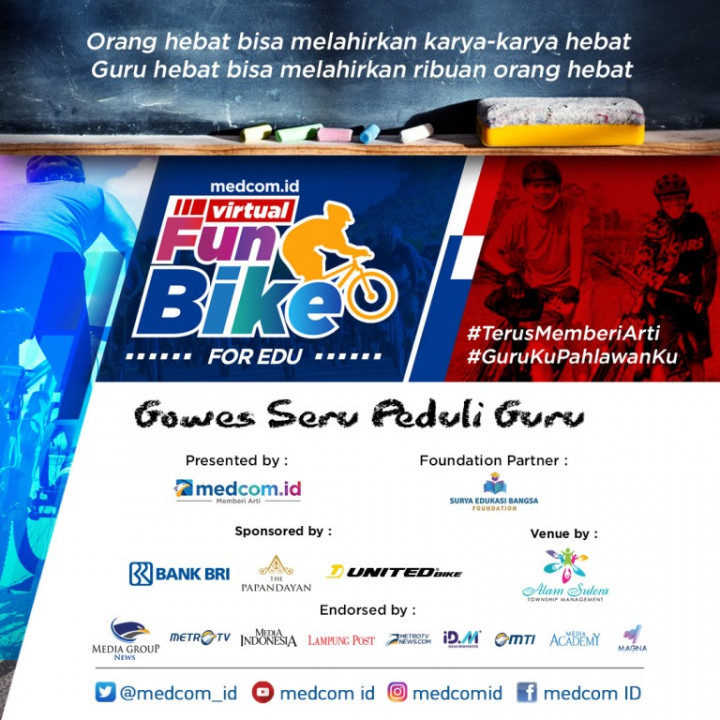 Gowes Seru Peduli Guru di Medcom Virtual Funbike