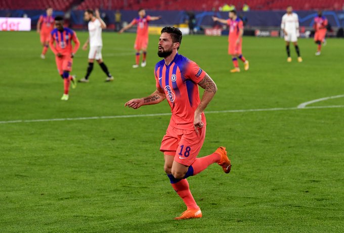 Sevilla vs Chelsea: Quattrick Giroud Menangkan The Blues