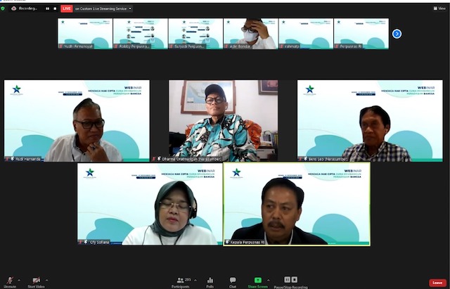 Webinar bertajuk “Menjaga Hak Cipta Guna Membangun Peradaban Bangsa” pada Selasa, 8 Desember 2020. (Foto: Istimewa)