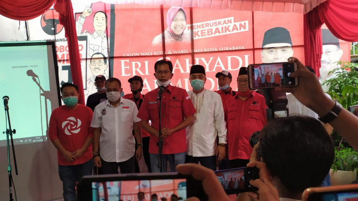 Unggul Sementara, Eri Ajak Bangun Surabaya Bersama