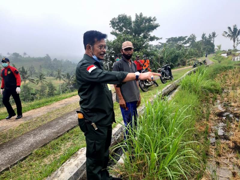 Mentan Syahrul Yasin Limpo saat mengunjungi agrowisata terasiring Jatiluwih, Kabupaten Tabanan, Bali. . (Foto: Dok. Kementan)