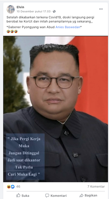 Tangkapan layar informasi yang beredar di media sosial