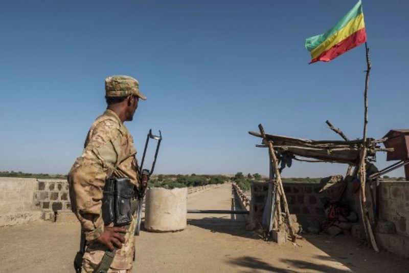 Pasukan di perbatasan Ethiopia melakukan penjagaan ketat di tengah konflik di Tigray. Foto: AFP