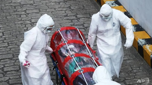 Pasien Covid-19 di Korsel. Foto: AFP.